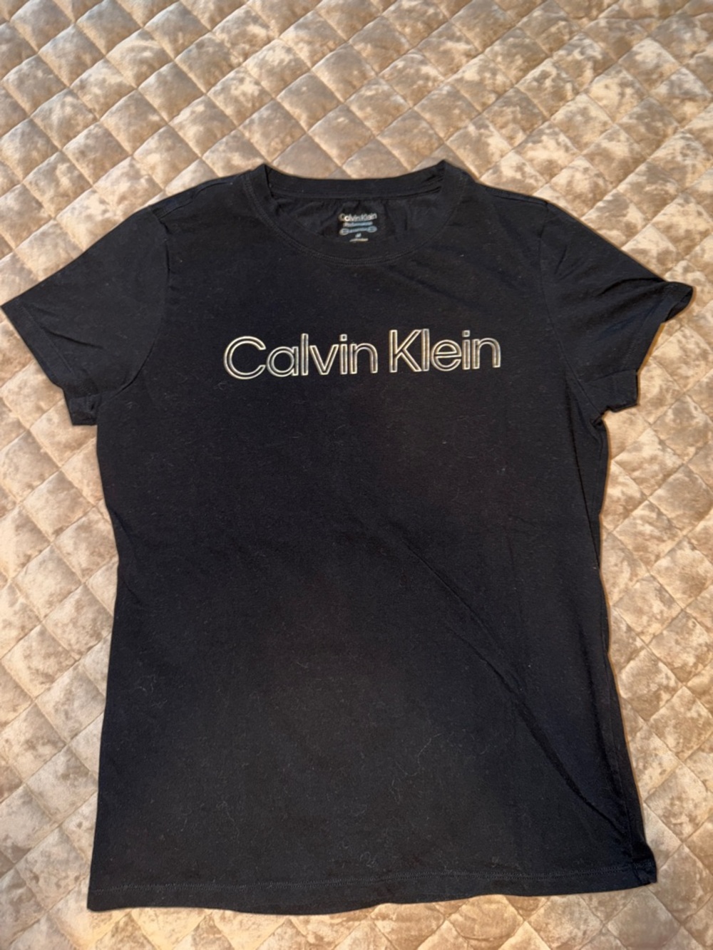 Calvin Klein Black Tee with White-Outlined Logo